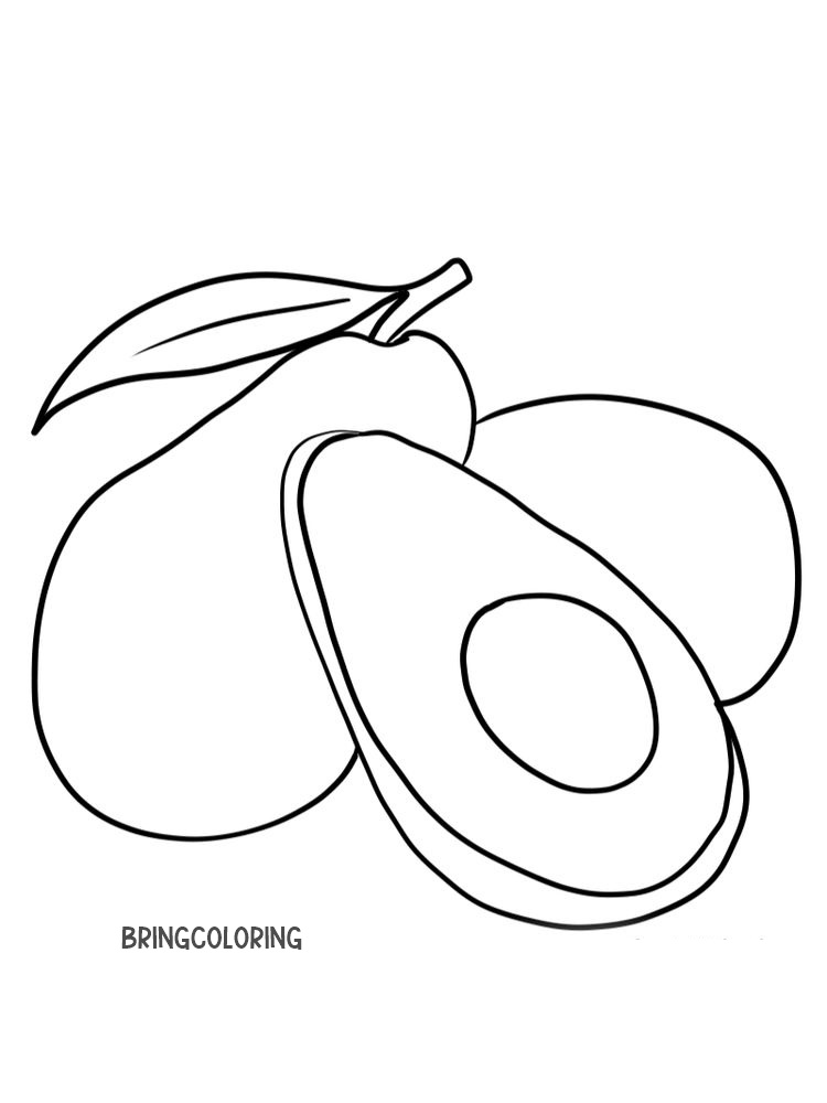 free avocado coloring page pdf