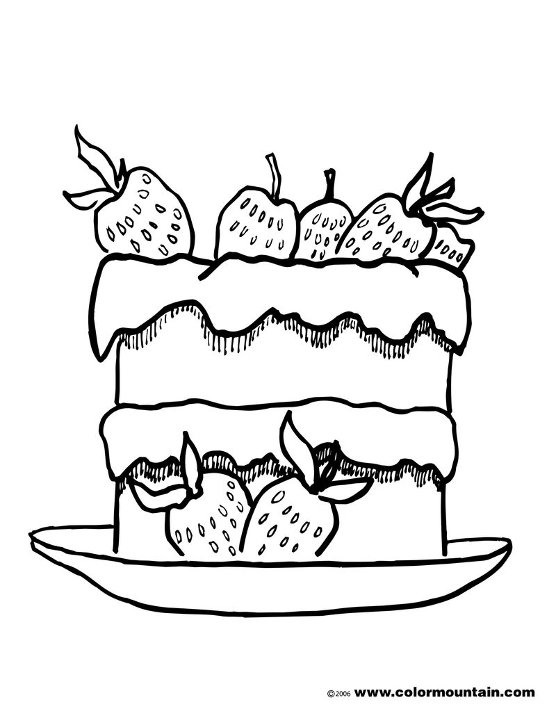 heart cake coloring pages