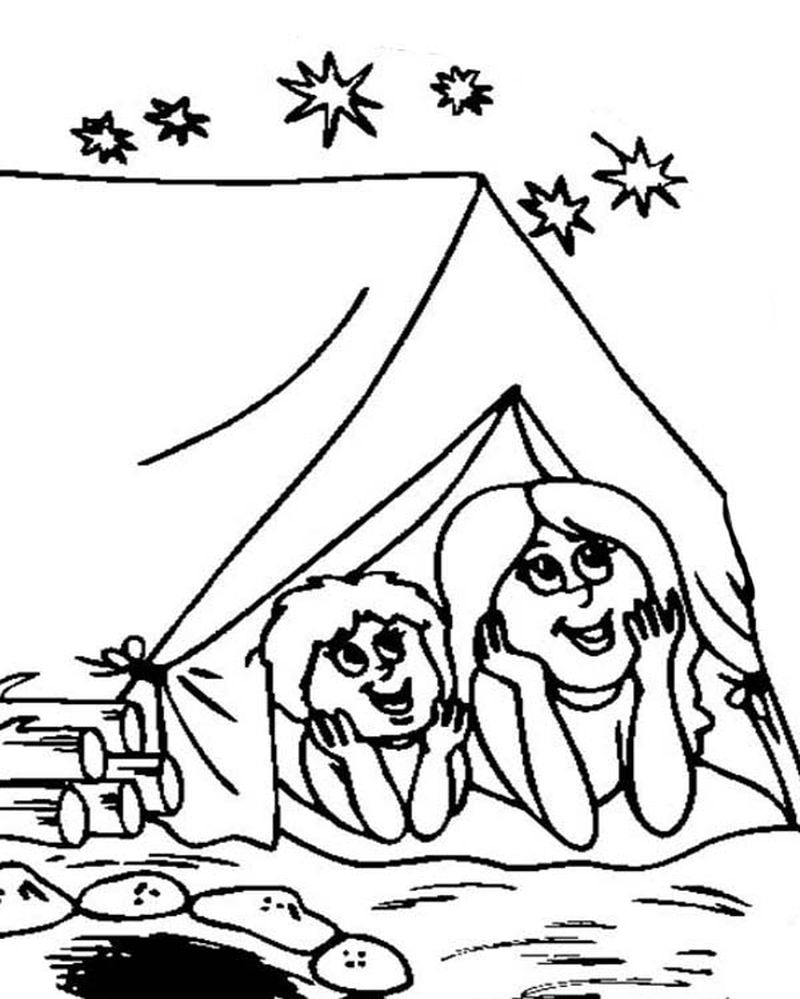 mickey mouse camping coloring pages