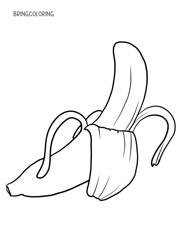 new banana coloring page free