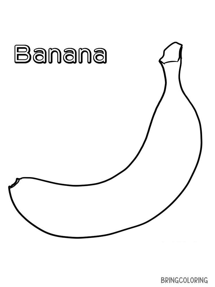 print banana coloring page free