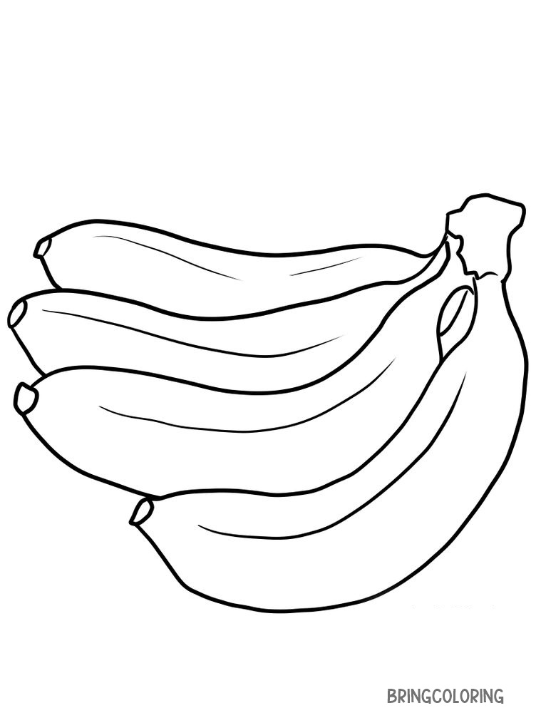 printable banana coloring page print pdf