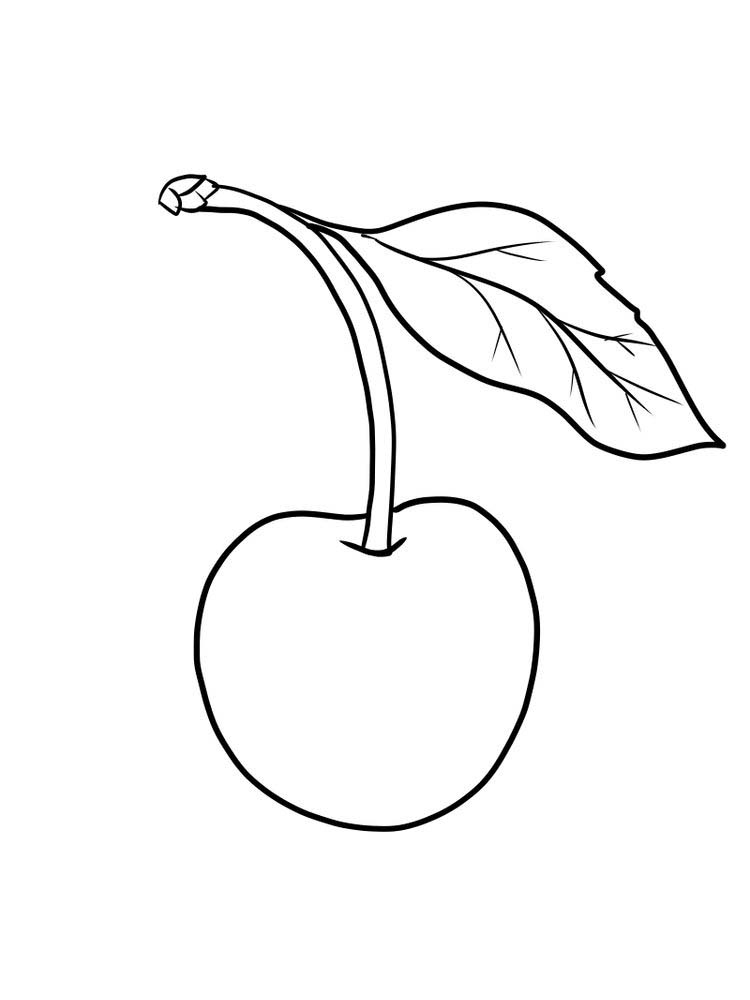 printable cherry coloring page free