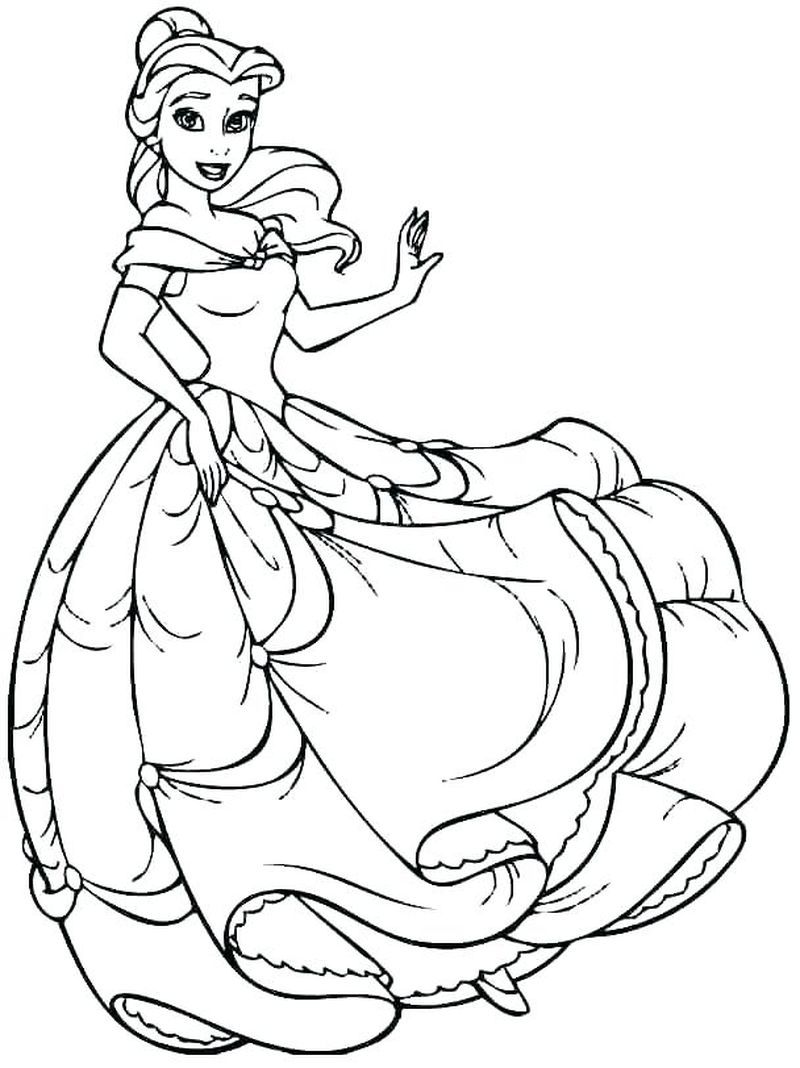 Baby Princess Belle Coloring Pages