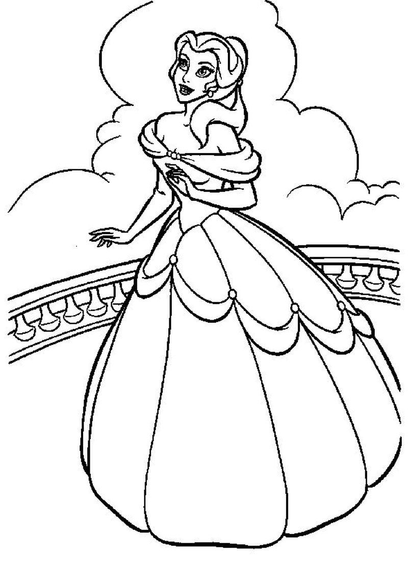 Belle And Ariel Coloring Pages