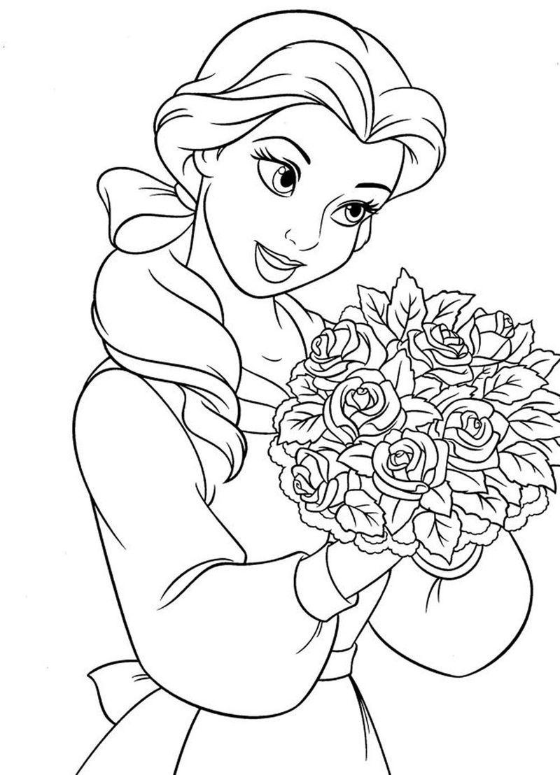 Belle And Prince Adam Coloring Pages