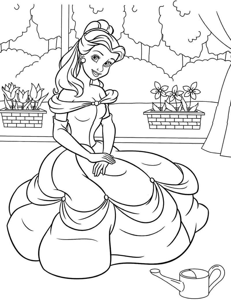 Belle Coloring Pages Easy