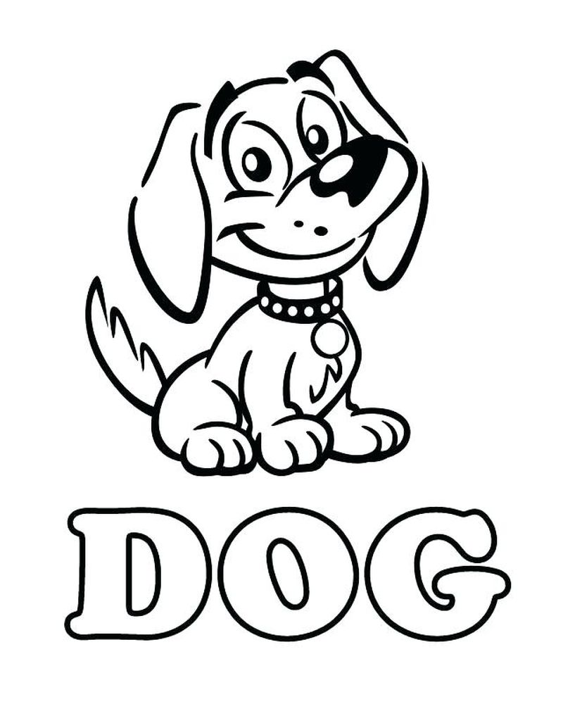 Blank Coloring Pages Dogs