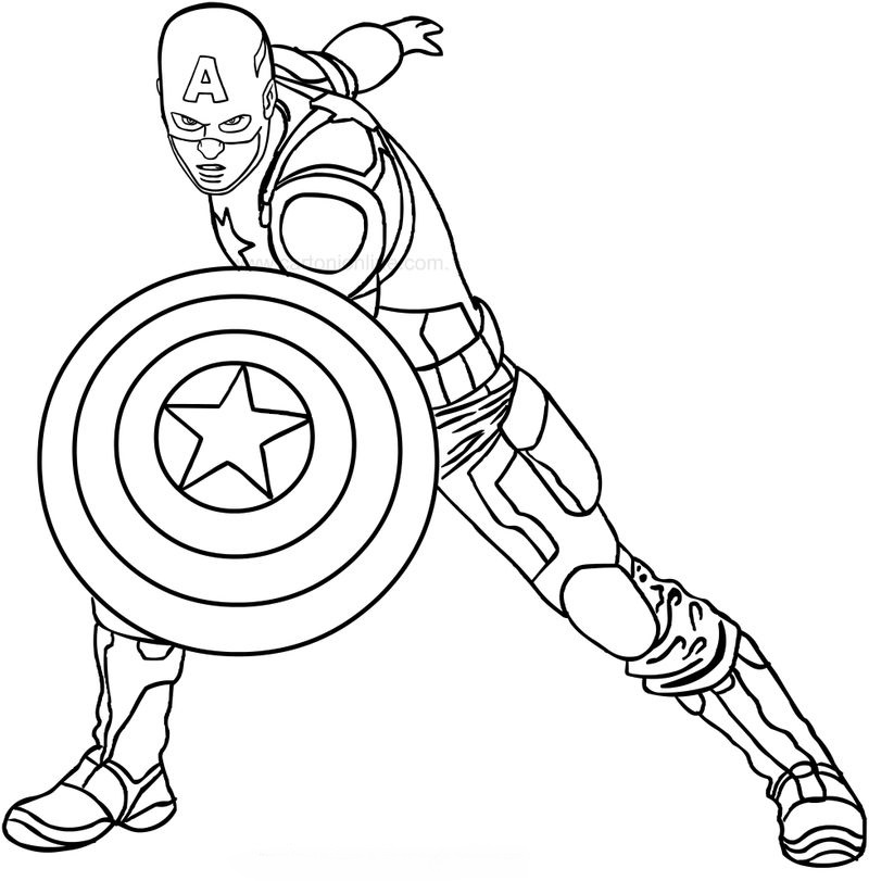 Captain America Cartoon Coloring Pages