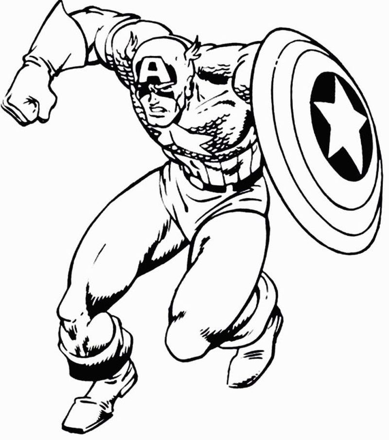 Comicon Family Captain America Coloring Pages