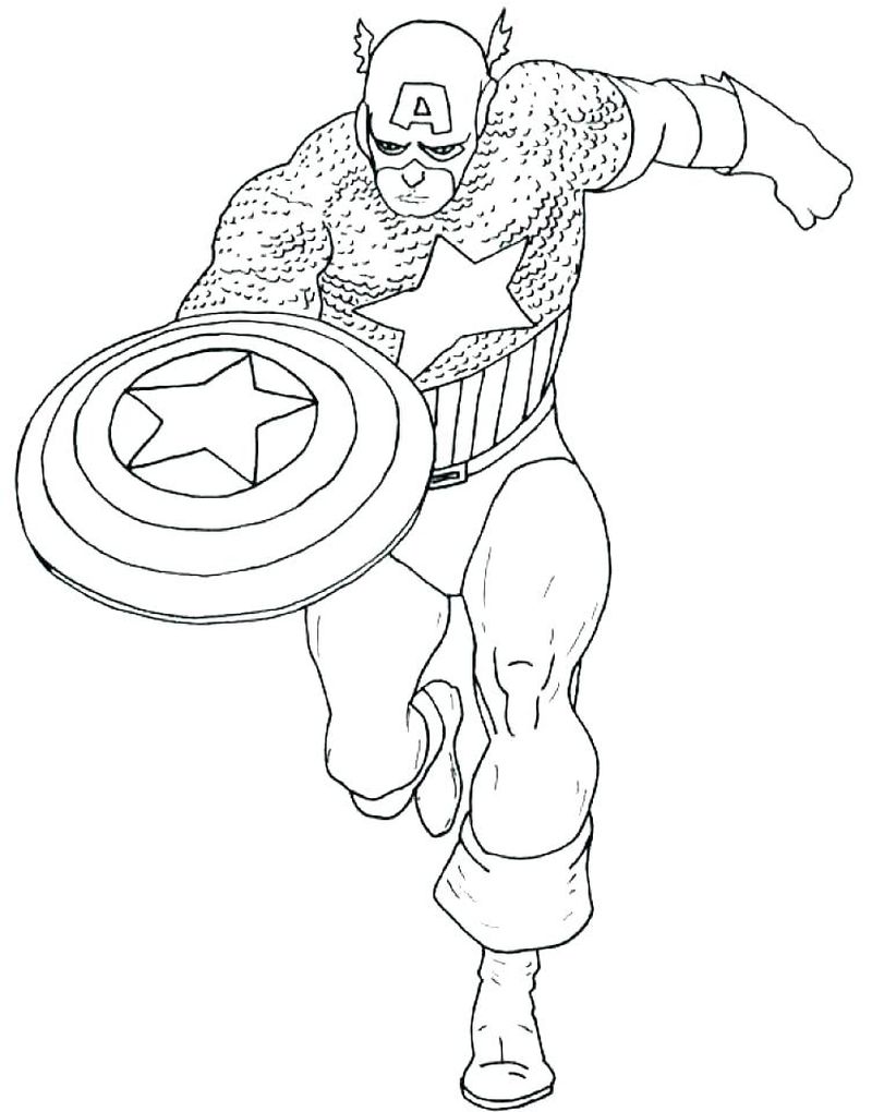 Deadpool Coloring Pages Captain America