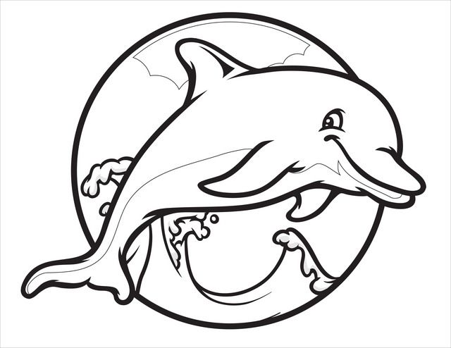 Dolphin Coloring Pages Printable Free