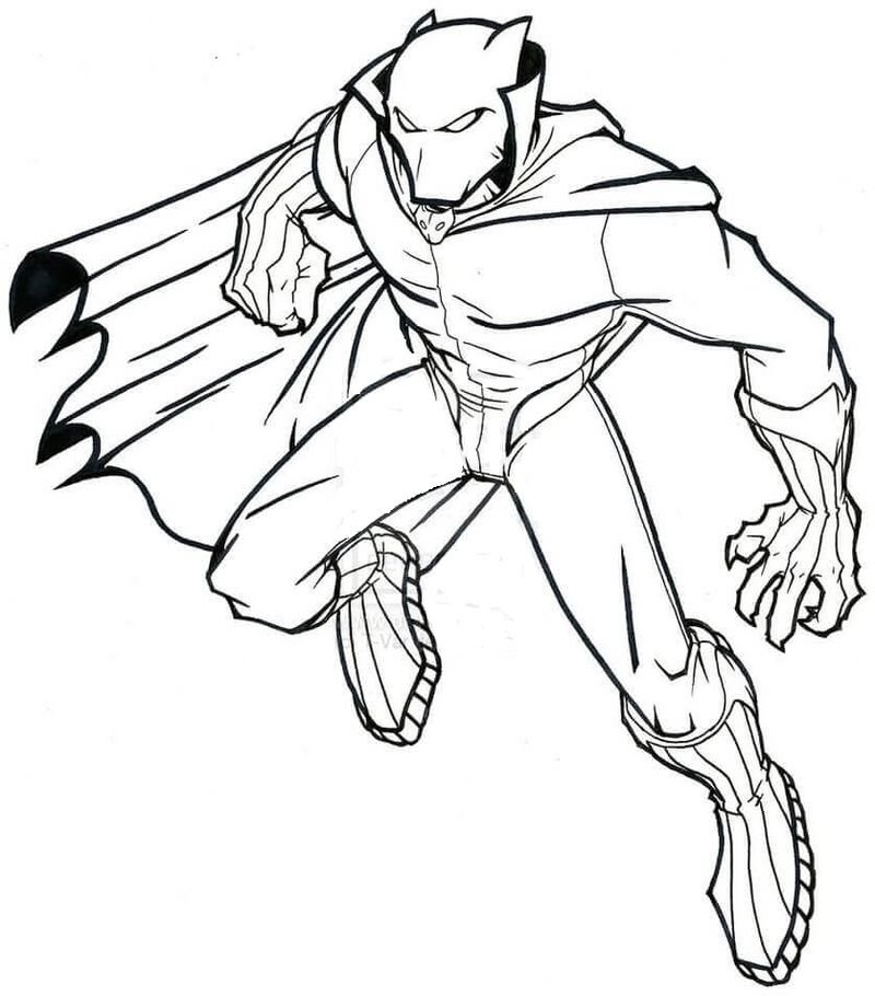 black panther fighting coloring pages