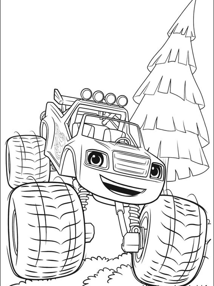 blaze 3 coloring page