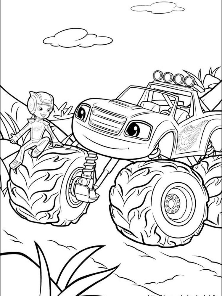 blaze 7 coloring page