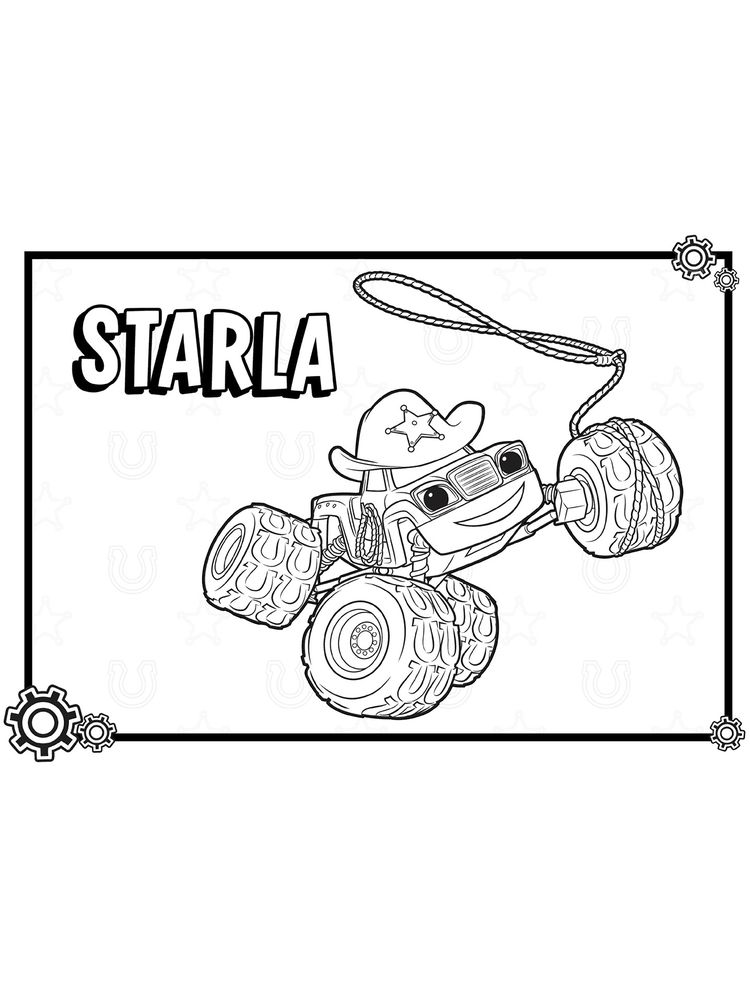 blaze and the monster machines crusher coloring pages sheet