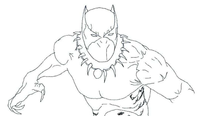 coloring page for black panther