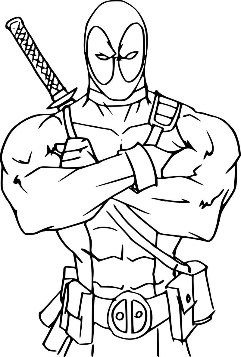 Deadpool Coloring Pages Colored