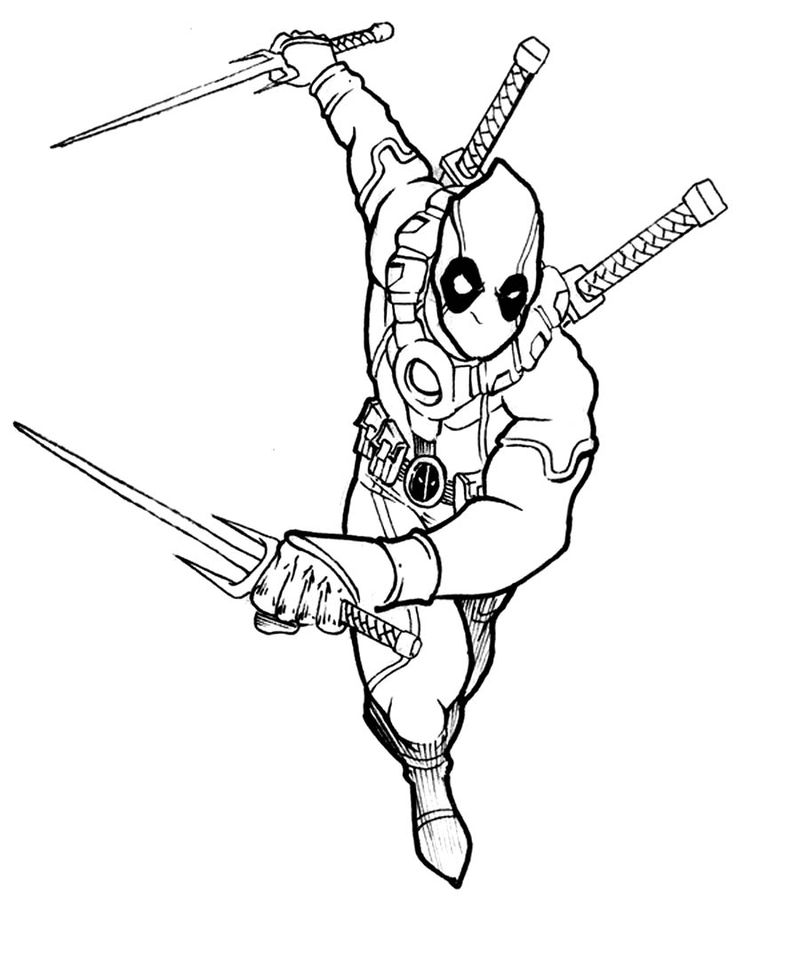 Deadpool Coloring Pages For Kids