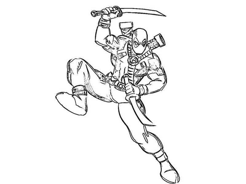 Deadpool Coloring Pages Free