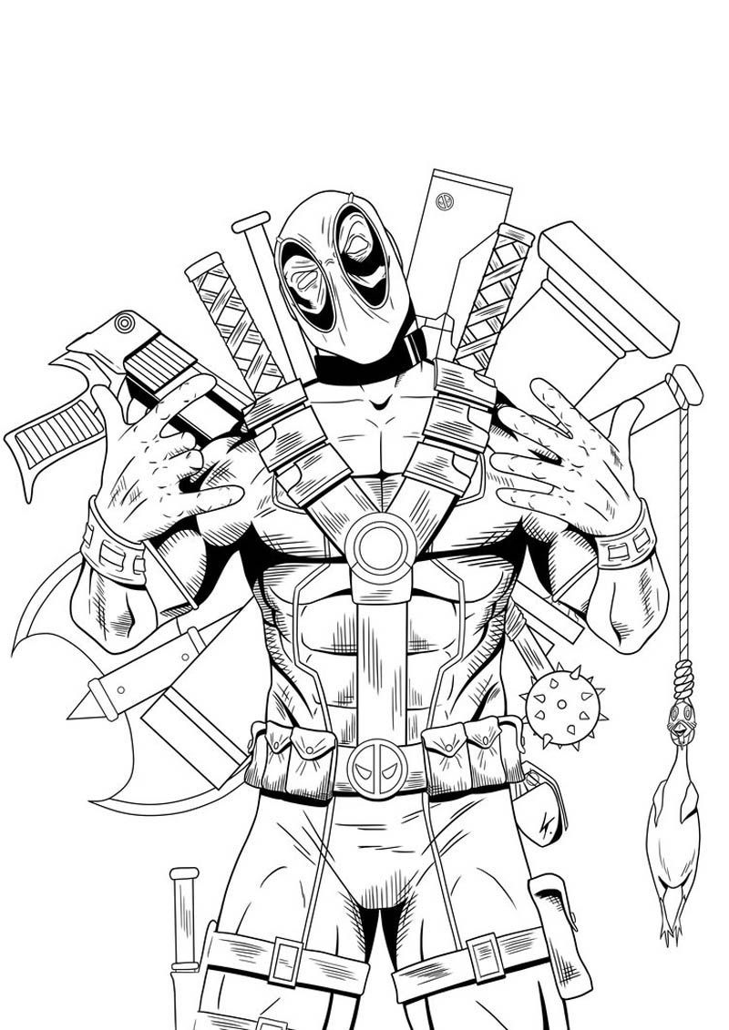 Free Deadpool Coloring Pages