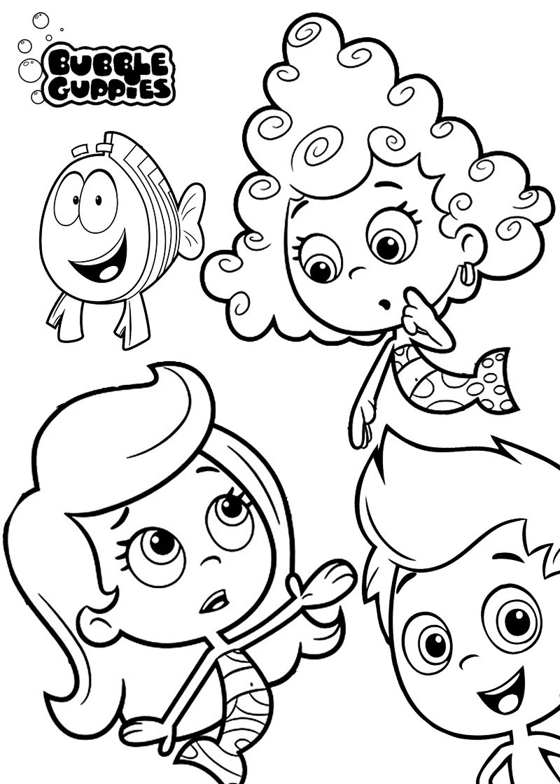 Printable Coloring Pages Of Bubble Guppies