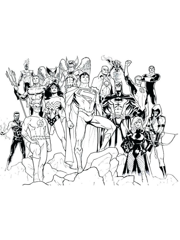 dc super heroes coloring pages free