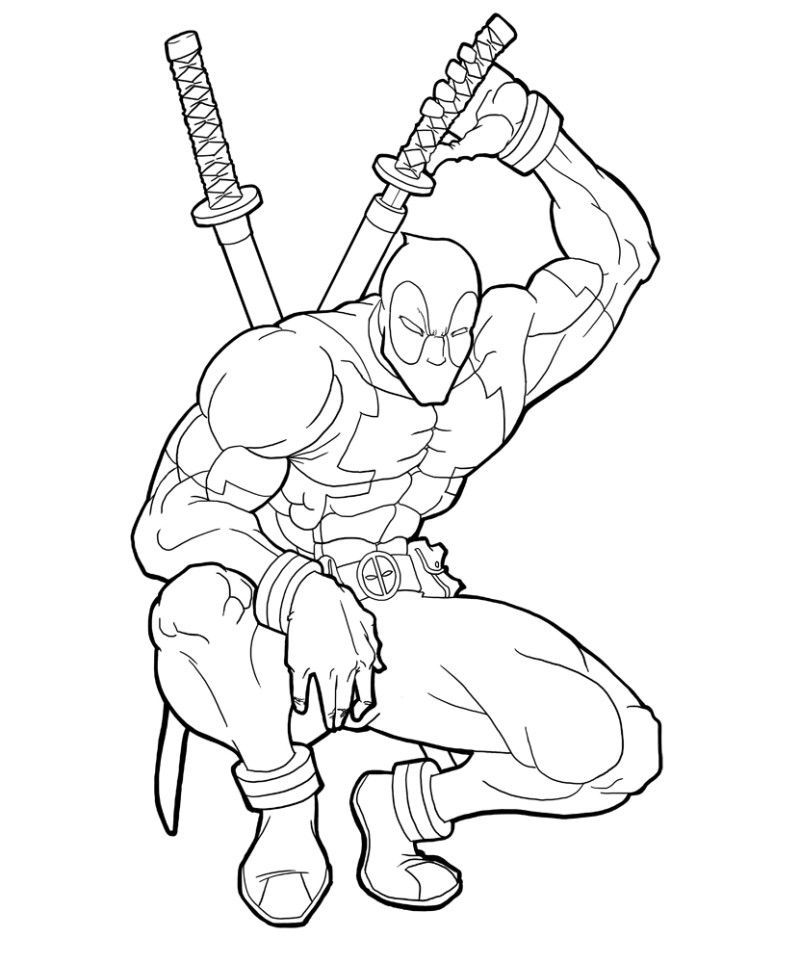 free Deadpool Coloring Pages Printable