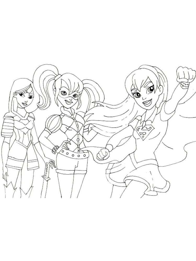 free dc superhero girls coloring pages print