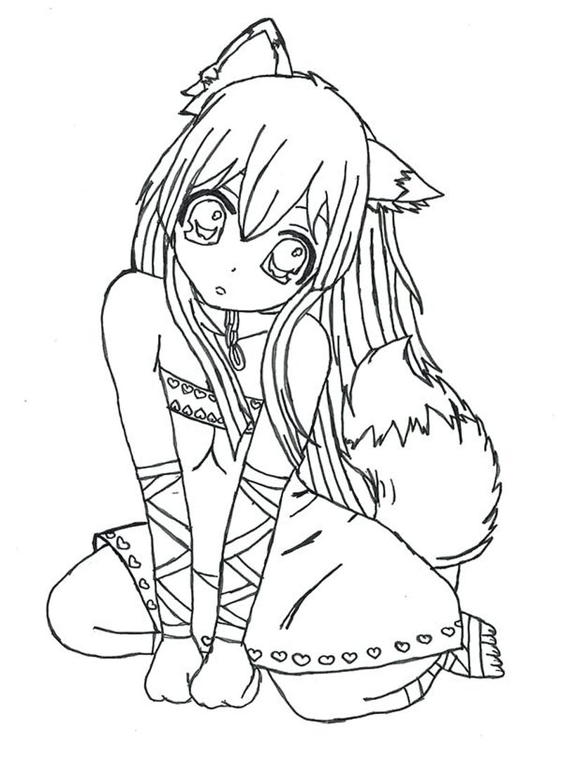 Anime Coloring Pages Cute Girl