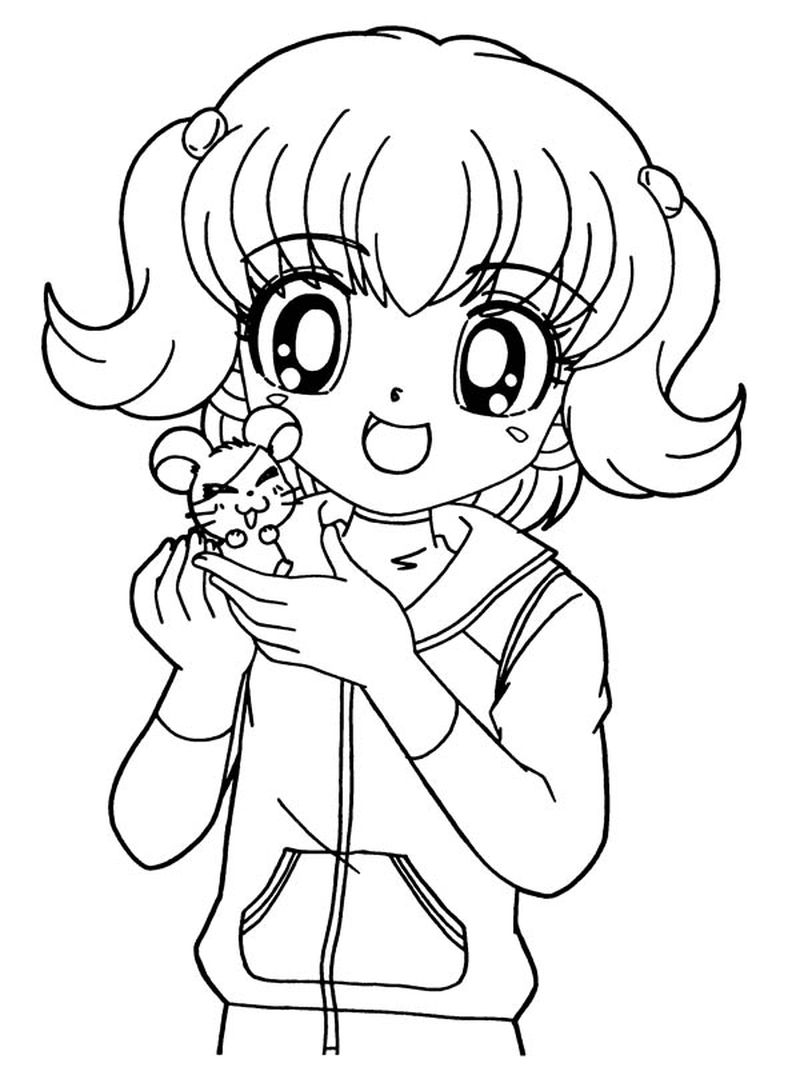 Anime Cute Girl Coloring Pages