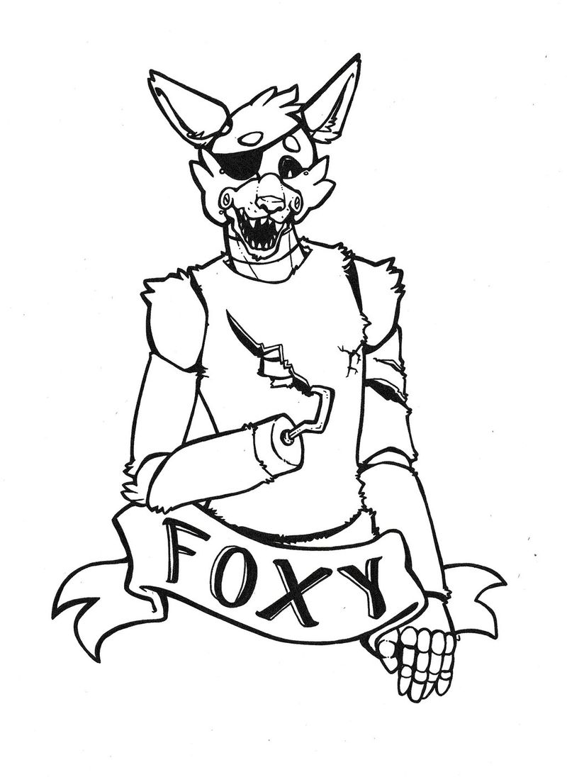 Five Nights At Freddys Coloring Pages Foxy