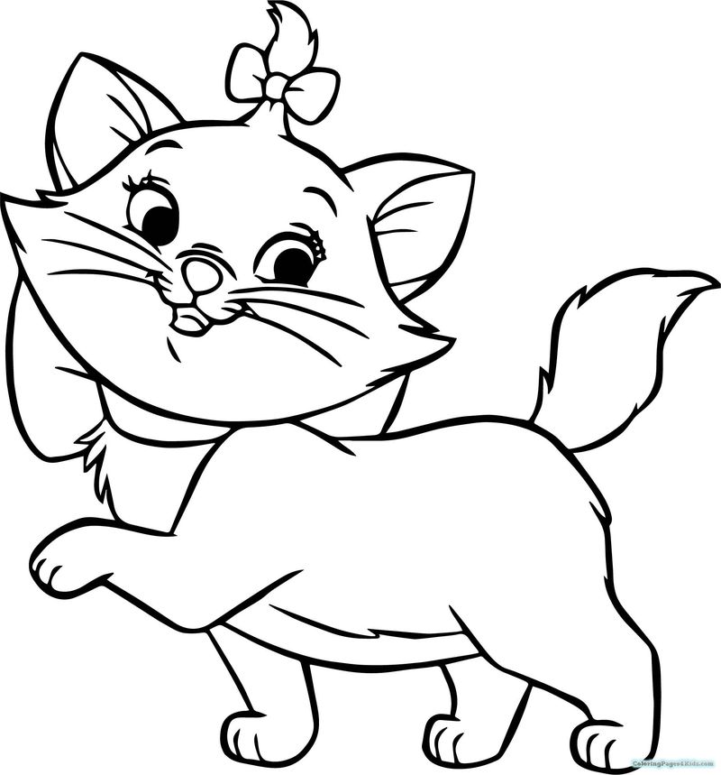 Kitten Coloring Pages Easy