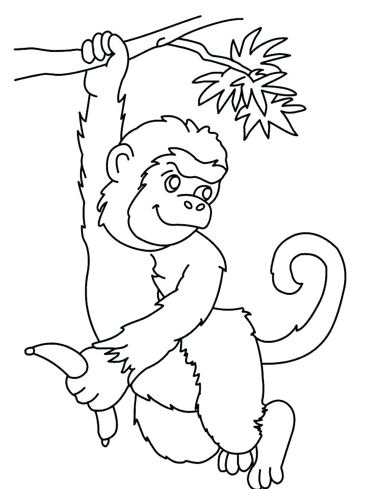 Monkey Coloring Pages For Toddlers