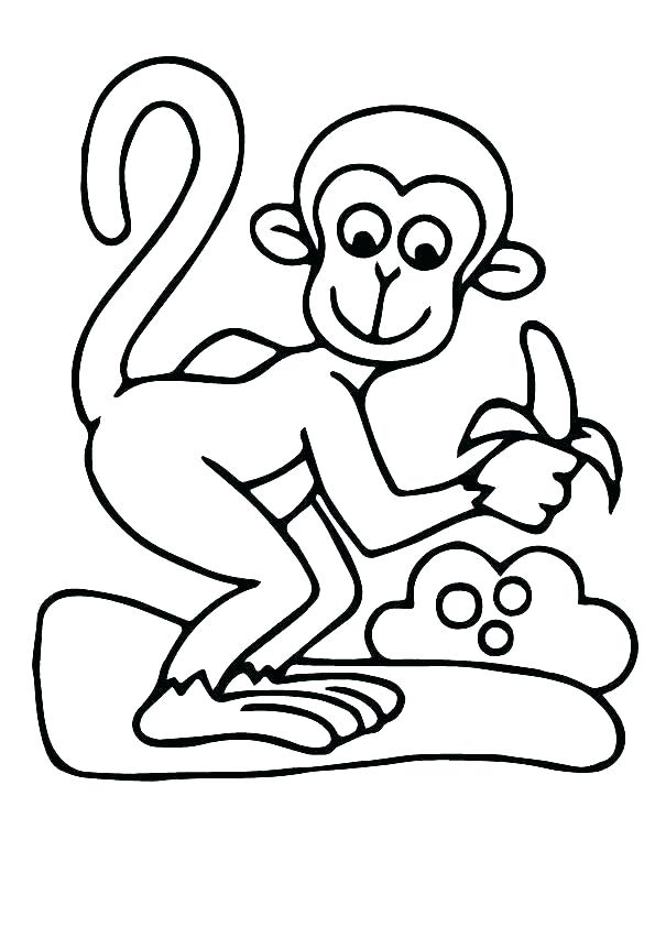 Monkey Colouring Pages Free