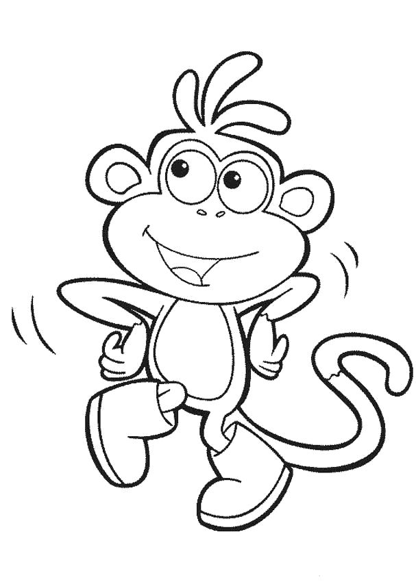 Monkey Colouring Pages