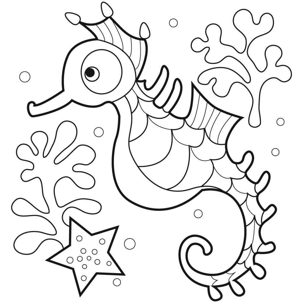 Print Seahorse Coloring Pages To Print