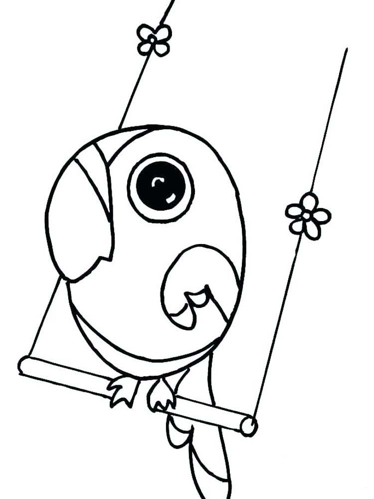 Printable Baby Parrot Coloring Pages