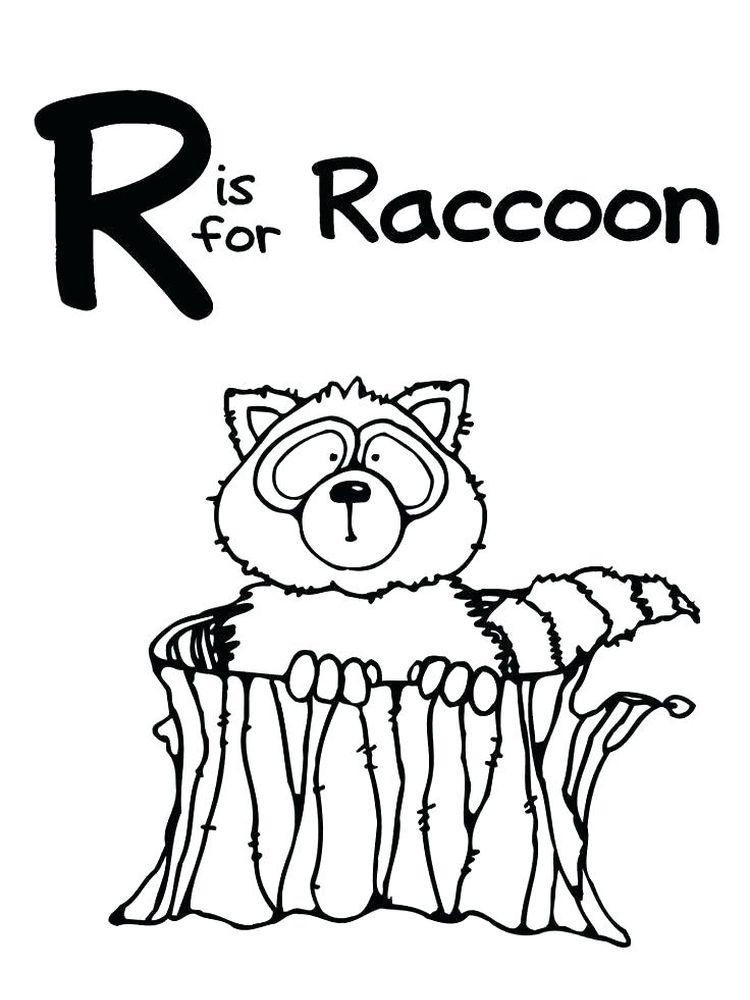 Printable Baby Raccoon Coloring Page Free