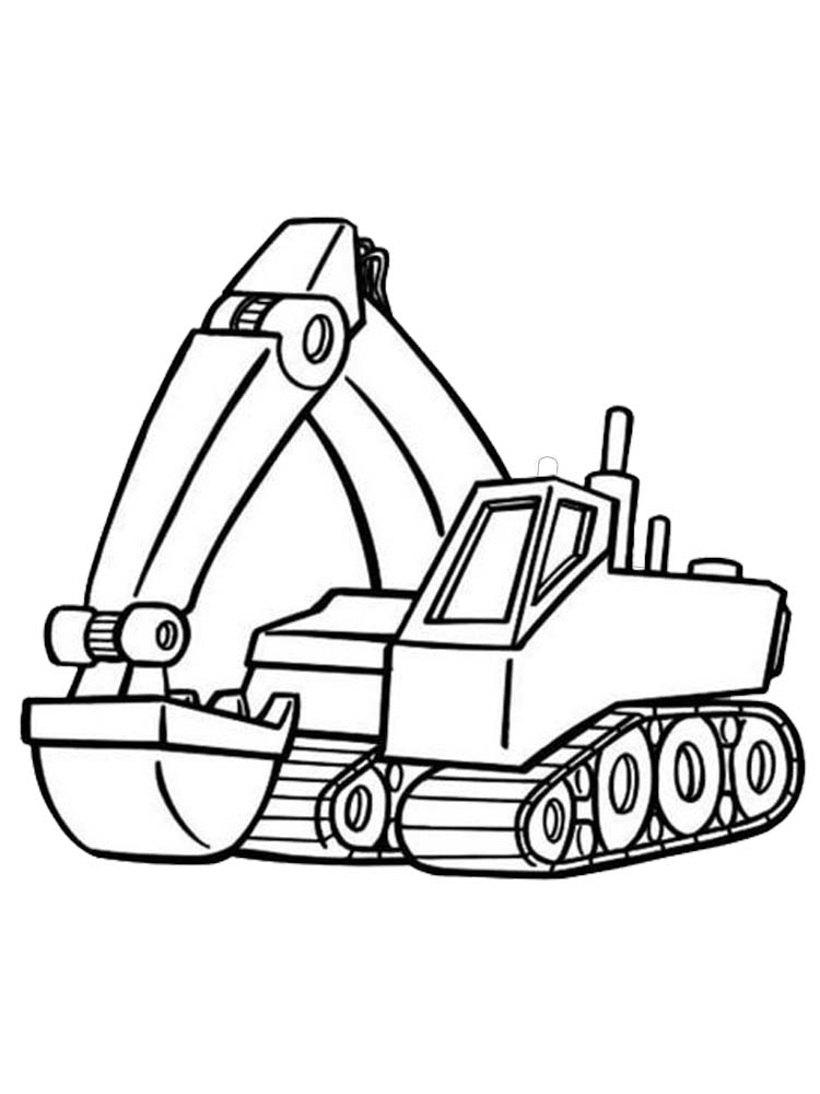 Printable Caterpillar Excavator Coloring Pages