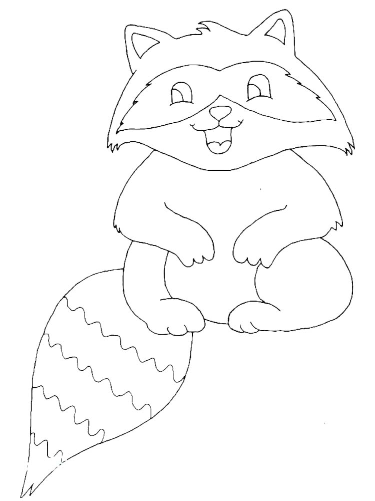 Printable Christmas Raccoon Coloring Pages