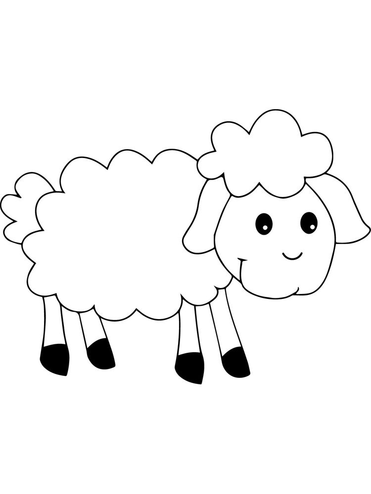 Printable Cute Sheep Coloring Pages