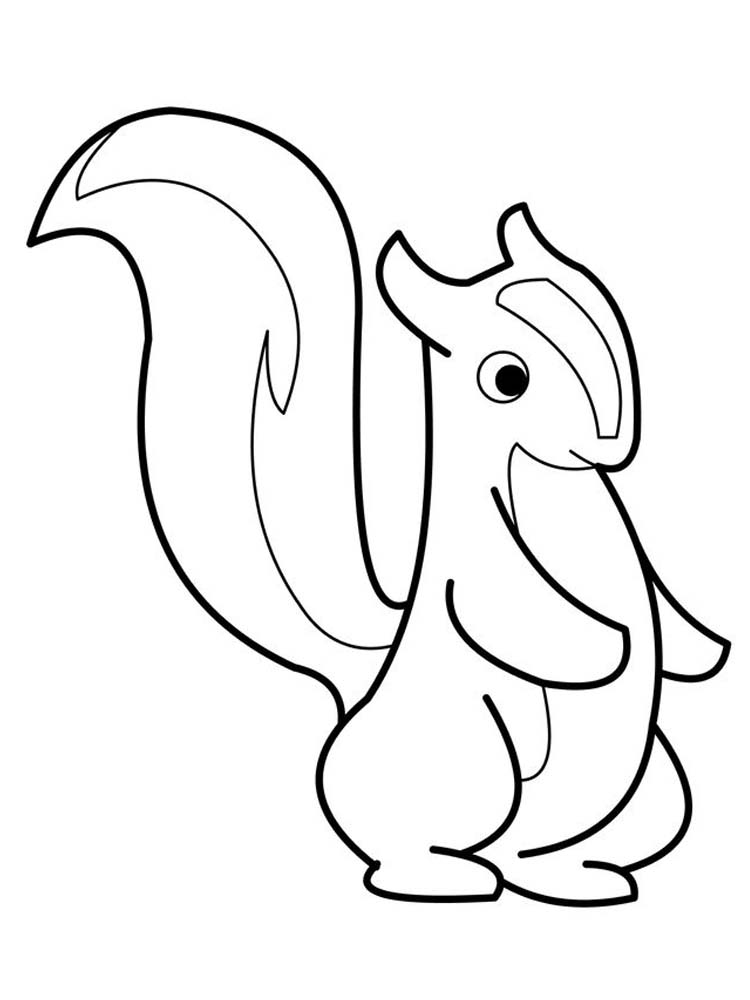 Printable Cute Skunk Coloring Pages