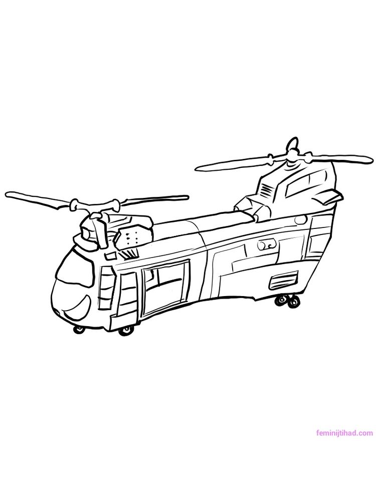 Printable Helicopter Coloring Pages For Preschoolers