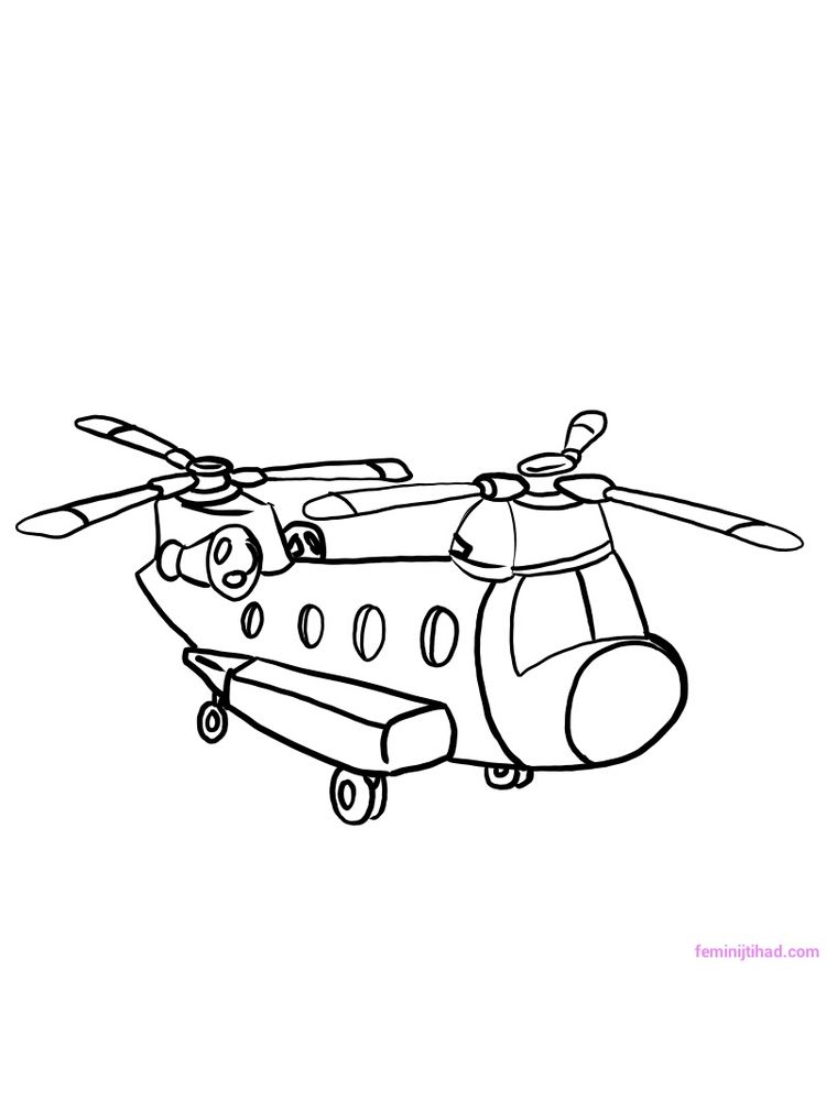 Printable Huey Helicopter Coloring Pages