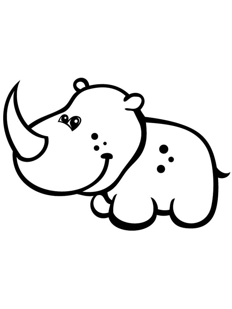 Printable Rhinoceros Coloring Page For Preschoolers