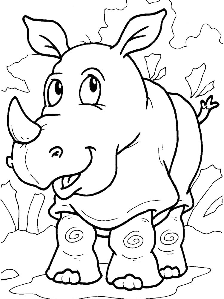 Printable Rhinoceros Coloring Page