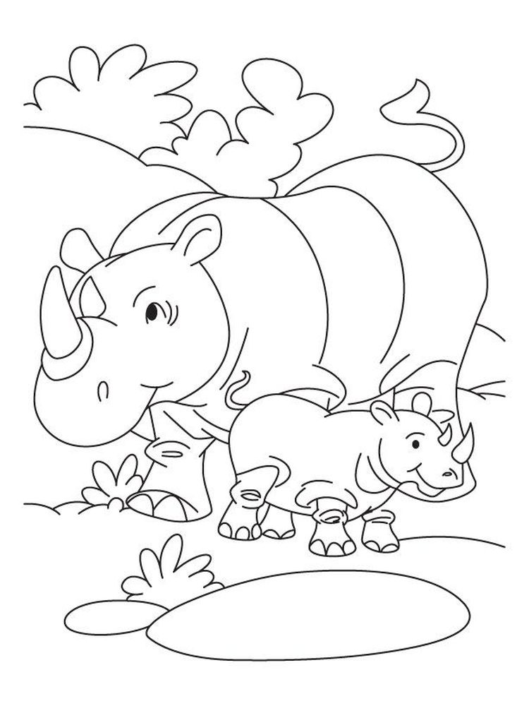 Printable Rhinoceros Coloring Pages Printable