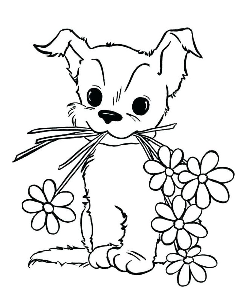 Puppy Coloring Pages Hard