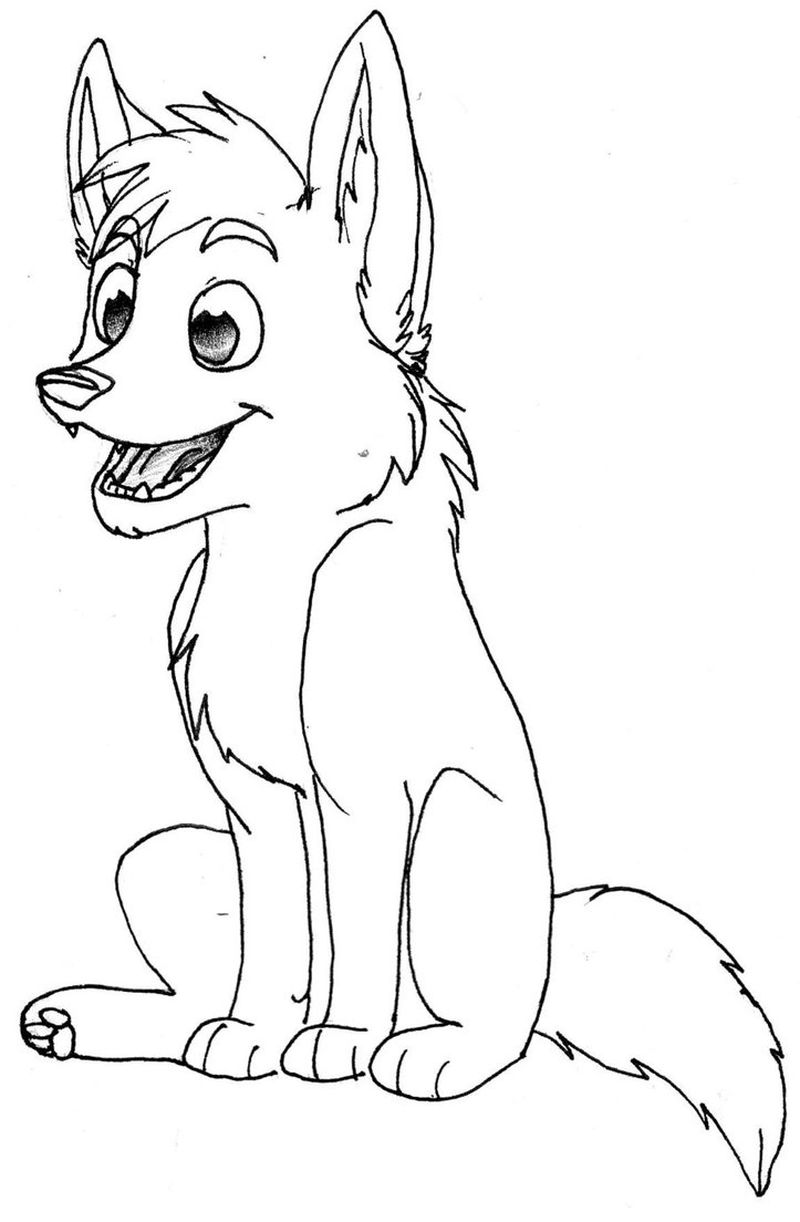 baby wolf coloring pages free